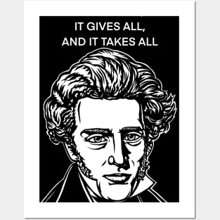 SOREN KIERKEGAARD quote .3 - ink portrait Posters and Art